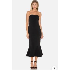 cinq à sept black strapless mermaid midi dress size 6